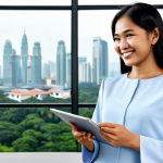 **

"A confident Malaysian professional, fully clothed in a modest and stylish Baju Kurung, smiling warmly. She's holding a tablet displaying a list of accounting and IT skills. The background is a modern office setting with Kuala Lumpur city skyline visible through the window. Text overlay: 'Tax Certification + Skills = Career Success!' Safe for work, appropriate content, professional, perfect anatomy, correct proportions, natural pose, high quality, well-formed hands, proper finger count, natural body proportions."

**